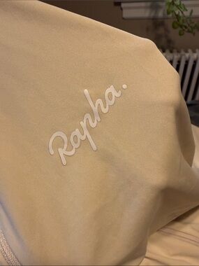 Rapha Cream Softshell Cycling Jacket with Script Logo